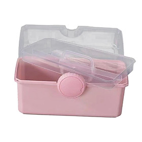Portable Storage Box 2 Layer Large Capacity Multipurpose Organizer Box, Art Crafts Box for Kids Handmade Material