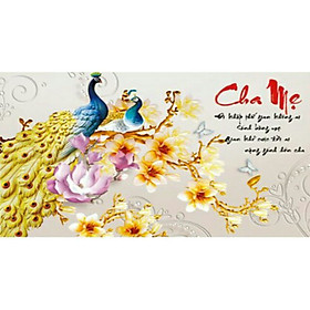 Mua Tranh đính đá cha mẹ lv171 kích thước :55×83cm cm chưa đính.