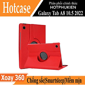 Case bao da chống sốc xoay 360 độ cho Galaxy Tab A8 10.5 inch 2022 (SM-X200 / X205 / X207) hiệu HOTCASE Trang bị tính năng smart sleep, thiết kế siêu mỏng, gập nhiều tư thế, tản nhiệt tốt - hàng nhập khẩu - Đỏ