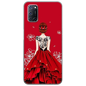 Ốp lưng dành cho Oppo A52 (2020) mẫu Cô gái váy đỏ áo đen