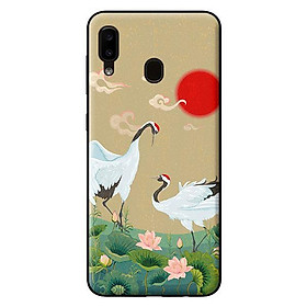 Ốp in cho samsung galaxy a20 mẫu hạc đầu đỏ - hàng chính hãng