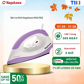 Bàn Ủi Khô Nagakawa NAG1502 (1200W) - Tím - Hàng Chính Hãng
