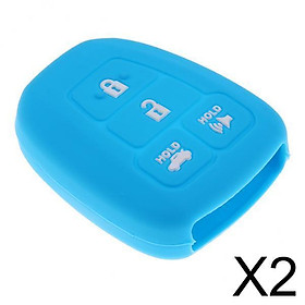 2xRemote Key Silicone Case Cover for  Corolla RAV-4 Camry  Blue