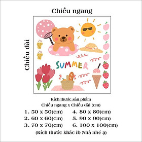 Mua Hình dán gấu mùa hè aesthetic trang trí gương  kính cửa hàng cute 13