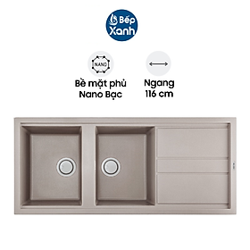 Mua Chậu Rửa Chén Đá Malloca Tortora K-50043 (Màu Đất) - Ngang 116cm - Hàng Chính Hãng