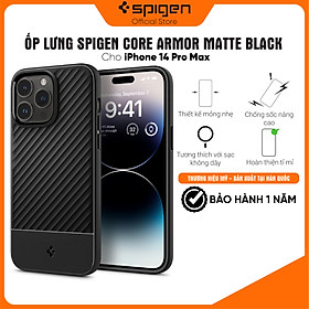 Ốp lưng Spigen Core Armor Matte Black cho iPhone 14 /14 Plus / 14 Pro/ 14 Pro Max -Thiết kế mỏng nhẹ, chống sốc, chống bẩn , viền camera cao - Hàng chính hãng