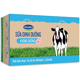 Thùng 48 Bịch Sữa Dinh Dưỡng Vinamilk Không Đường (220ml / Bịch)