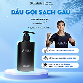 Dầu gội sạch gàu cho nam giới Nerman Black Tone hương nước hoa Pháp 350g