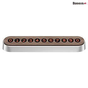Bảng số điện thoại trên ô tô Baseus Wood Texture Temporary Parking Number Plate(Phiên bản 2 số, Gỗ óc chó)hàng nhập khẩu