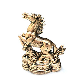 Tượng đá trang trí ngựa - màu nhũ vàng