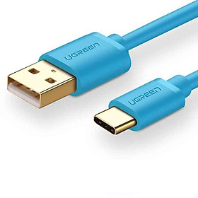 Ugreen 10655 Cáp sạc dài 1m màu xanh dương từ  USB Type C ra  USB 2.0 A Male 24k Gold Plated  US141 Hàng chính hãng