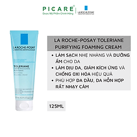 Sữa rửa mặt tạo bọt dành cho da hỗn hợp và da dầu quá nhạy cảm La Roche-Posay Toleriane Foaming Cream 125ml