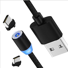 Mua Cáp Sạc Từ Hít Nam Châm Đầu Tròn Xoay 360 Độ Chuẩn USB Type C