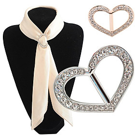 2pcs Heart Scarf Ring Elegant Metal Scarf Jewelry Gift for Valentine's Day