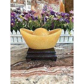 Thỏi vàng Thần Tài Kim Nguyên Bảo phong thủy chiêu nạp tài lộc đá ngọc hoàng long