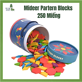 Đồ Chơi Gỗ Xếp Hình Sáng Tạo Mideer Pattern Blocks 250 chi tiết