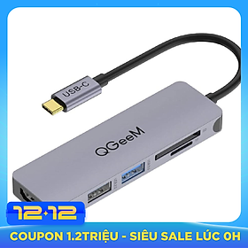 Bộ Hub QGeeM đa năng 5 trong 1 dành cho MacBook Pro 13/15 Surface Go, USB C Adapter - Hàng chính hãng