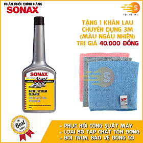 Phụ gia vệ sinh hệ thống dầu diesel toàn diện Sonax 518100 250ml - tặng 1 khăn 3M màu ngẫu nhiên - làm sạch động cơ, loại bỏ tạp chất, muội than, bôi trơn và bảo vệ động cơ