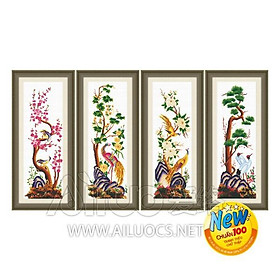 Mua Tranh thêu chữ thập trọn bộ tứ quý 51385