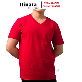 Áo Thun Nam Trơn Cổ Tim, Áo Phông Nam Basic 100 Cotton Cao Cấp Hàng Hiệu Đẹp Thoáng Mát Tay Ngắn Màu Đỏ Tươi