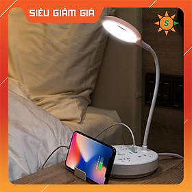 Mua Đèn Bàn Học Đa Năng Kết Hợp Ổ Cắm Điện Và Ổ Cắm USB Đa Năng Có Móc Treo Tường