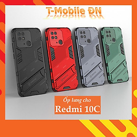 Ốp lưng cho Xiaomi Redmi 10C, Ốp chống sốc Iron Man PUNK cao cấp kèm giá đỡ cho Redmi 10C - Xiaomi Redmi 10C