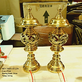 Mua Đèn đồng long phụng thờ gia tiên thương hiệu Thuận Phát ( 3 cỡ: 27cm  30cm  37cm)