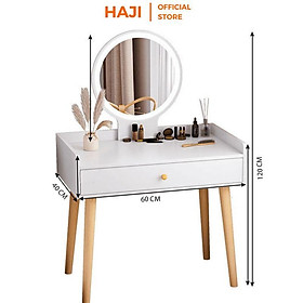 Mua Bàn trang điểm ngồi bệt HAJI Gương Led cảm ứng sang trọng  Bàn phấn chân cao decor phòng ngủ hiện đại xinh xắn A202