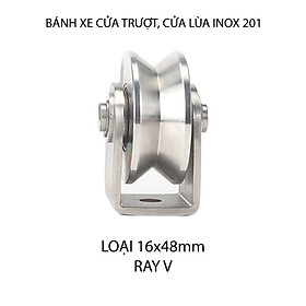 Bộ bánh xe cho cửa cổng trượt, cửa lùa bằng inox 201, loại 16x48mm, Hình U, V, H tùy chọn