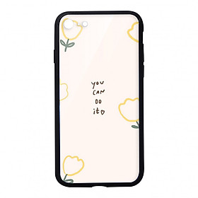 Ốp lưng KÍNH CƯỜNG LỰC VIỀN ĐEN cho iPhone 8 YOU CAN DO IT - Hàng chính hãng