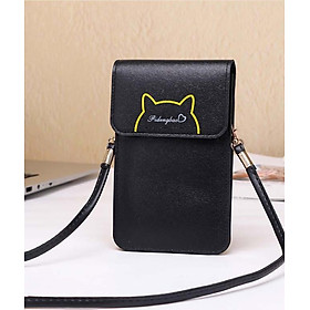 Ví nữ đi tiệc đeo chéo mini thời trang DH12 dọc nắp hình tai gấu Shalla