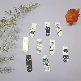 Combo 9 Bookmark Nam Châm Magnet ( Đánh Dấu Sách ) Meo Meow Dễ Thương Màu Sắc