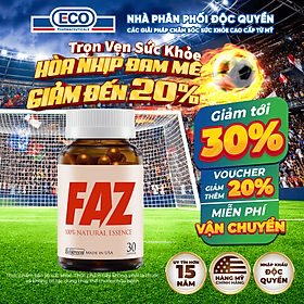 [Hộp 30v] Viên Uống FAZ Ecogreen Hỗ Trợ Giảm Mỡ Máu, Điều Hòa Tim Mạch, Nhập Khẩu Mỹ