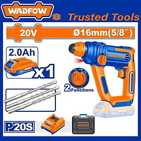 MÁY KHOAN ĐỤC BÊ TÔNG DÙNG PIN 20V 22MM (KHÔNG KÈM PIN SẠC) WADFOW WLM15220 - HÀNG CHÍNH HÃNG