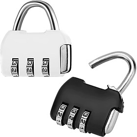 Khóa liên hợp 2 mảnh 3 số, ổ khóa móc, khóa mã số, ổ khóa, ổ khóa liên hợp ổ khóa số, ổ khóa số, ổ khóa nhỏ (đen + trắng)