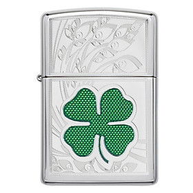 Bật Lửa Zippo Cỏ May Mắn (Khắc In)
