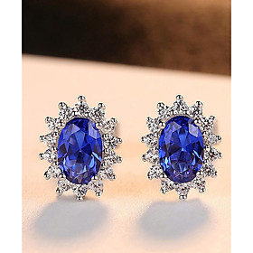 Bông tai Bạc hoa tai bạc ý 925 cho nữ đính đá cao cấp B2414 Bảo Ngọc Jewelry