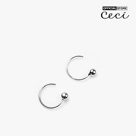 CECI - Khuyên tai nữ tròn dáng hở phối hình cầu cá tính CC1-04000057