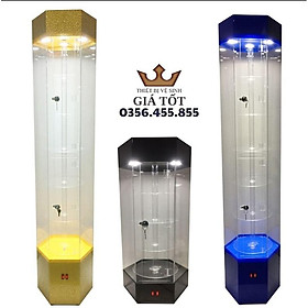 Tủ trưng bày,kệ trưng bày sản phẩm 5 tầng xoay 360° có đèn Led ( hàng cao cấp chính hãng )
