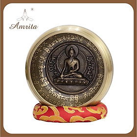 Mua Chuông xoay hát Nepal thủ công handmade - Chuông xoay họa tiết 1 vị Phật - Chuông Tây Tạng-Chuông Xoay Nepal - Amrita
