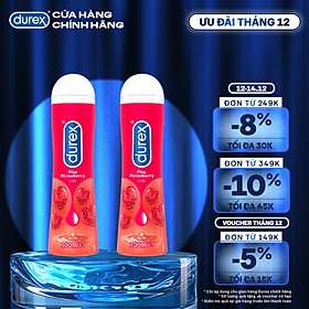 Bộ 2 Gel bôi trơn Durex Play Strawberry hương dâu 100ml/chai