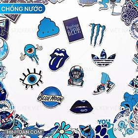 Sticker MÀU XANH - BLUE CHỐNG NƯỚC Dán Trang Trí Nón Bảo Hiểm, Laptop, Vali, Xe Máy, Đàn Guitar