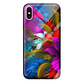 Ốp kính cường lực cho iPhone X mẫu HOA 7 SẮC 1 - Hàng chính hãng