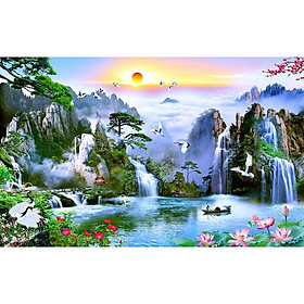 Mua Tranh dán tường 3D phong cảnh sơn thủy hữu tình