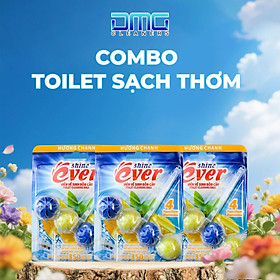 Combo Toilet Sạch Thơm 3 Viên Treo Bồn Cầu Evershine Hương Chanh Tươi (Khử Mùi Toilet Hiệu Quả)