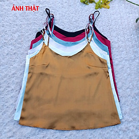 Áo Lụa 2 Dây New Design Kiểu Nữ Nhiều Size, Mặc Mát Trong Vest Blazer Dễ Thương, Chất Satin Trơn Bóng ,Mịn AO0008