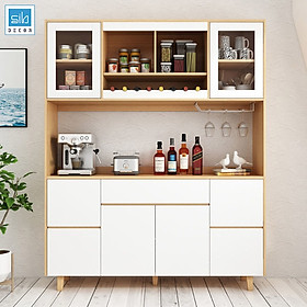 Mua Tủ Bếp Gỗ Để Đồ Nhiều Ngăn Đa Năng Tích Hợp Tủ Vang Thương Hiệu SIB Decor KG29