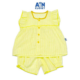 Bộ quần áo ngắn bé gái họa tiết Hoa Cẩm cù vàng cotton boi - AICDBGCZFTZQ - AIN Closet