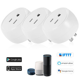 3PCS Wireless WIFI Smart Plug US Outlet WI-FI Socket Charging Adapter Smart Home Power Plug Remote Control Via Phone App Smart Timer Compatible with for Amazon Alexa and for Google Home/Nest IFTTT For TP-Link