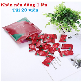 Khăn nén cotton Viên khăn nén cao cấp,Túi 20 Khăn Giấy Nén Hàn Quốc Dạng Viên Kẹo Dùng 1 Lần Tiện ích